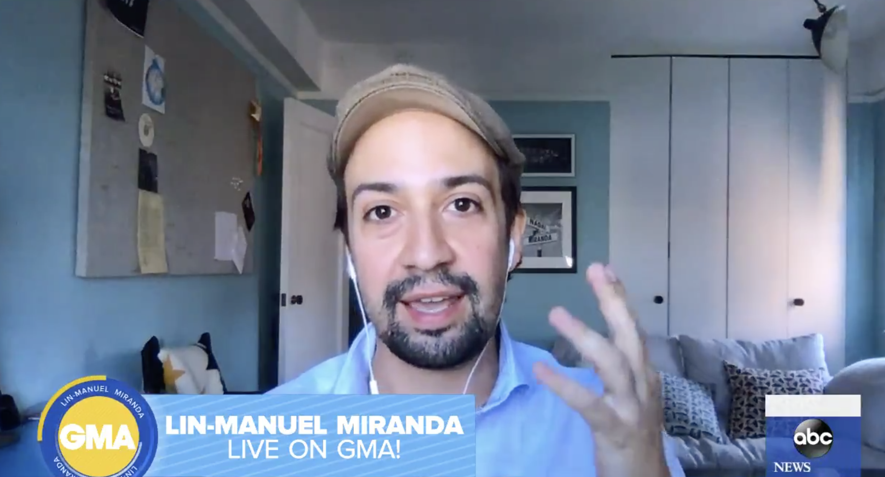 Lin-Manuel Miranda being interviewed on Good Morning America