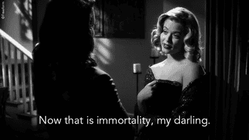 black and white scene of Alison telling Spencer &quot;Now that is immortality, my darling&quot;