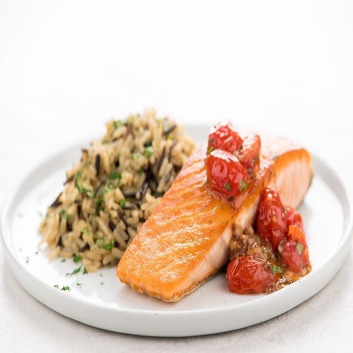 Salmon with Brown-Butter Tomato Relish