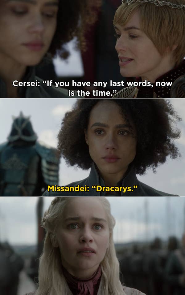 Missandei saying &quot;Dracarys&quot; before dying