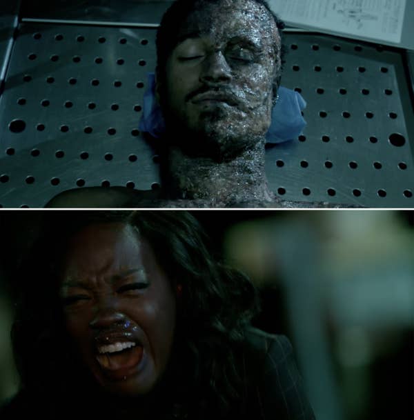 Wes&#x27; dead body and Annalise screaming