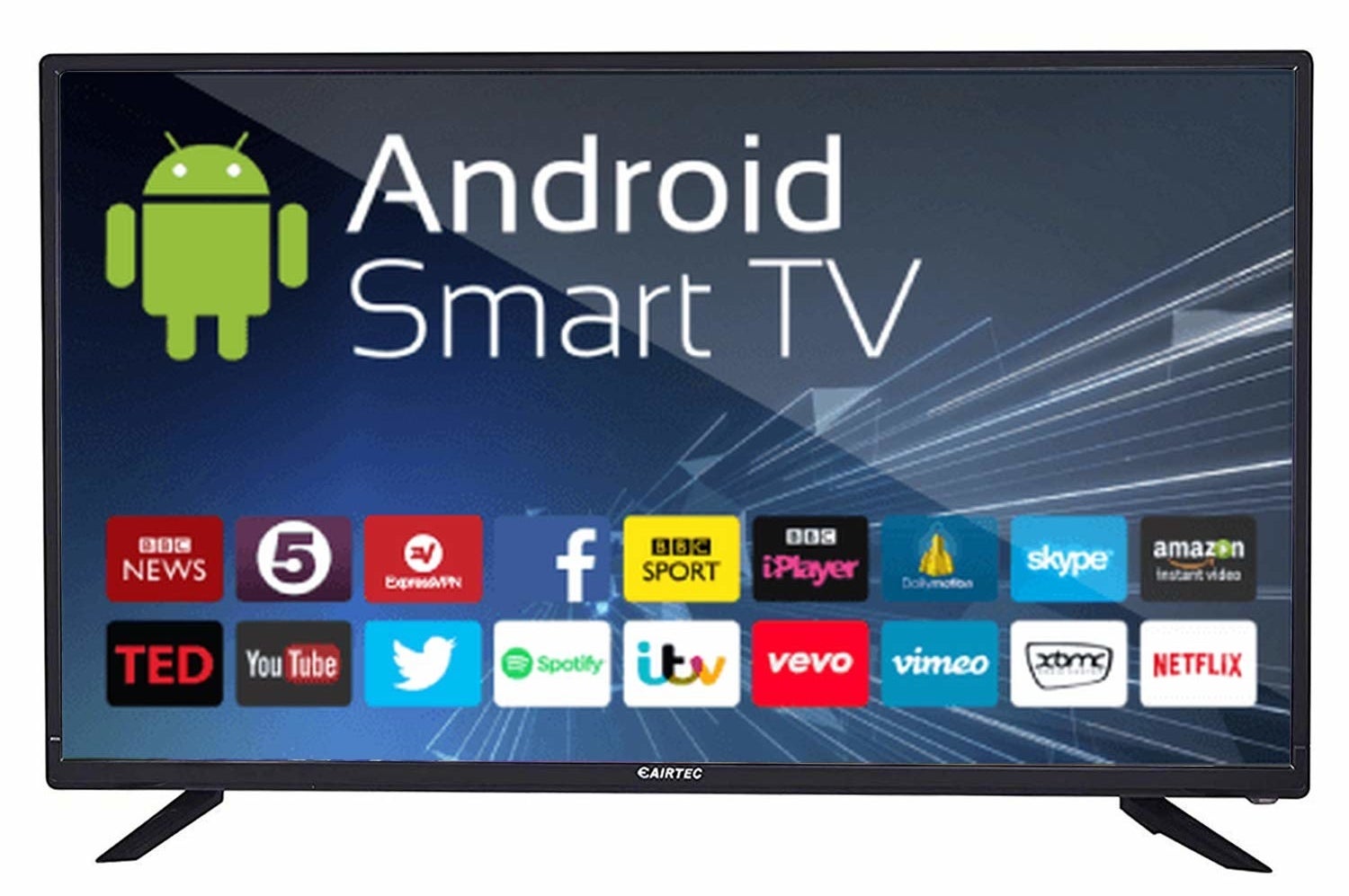 An eAirtec HD Ready Smart LED TV in black.