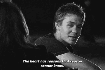 Lucas telling Rachel &quot;The heart has reasons that reason cannot know.&quot;