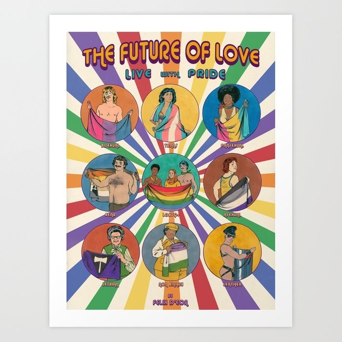 The rainbow poster with the title &quot;future of love&quot; 