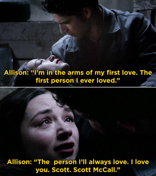 Allison dying in Scott&#x27;s arms and telling him that she will always love him