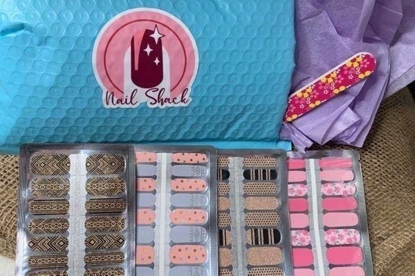 Nail polish strips in various colors and patterns