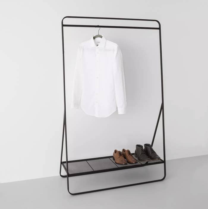 The metal garment rack in black