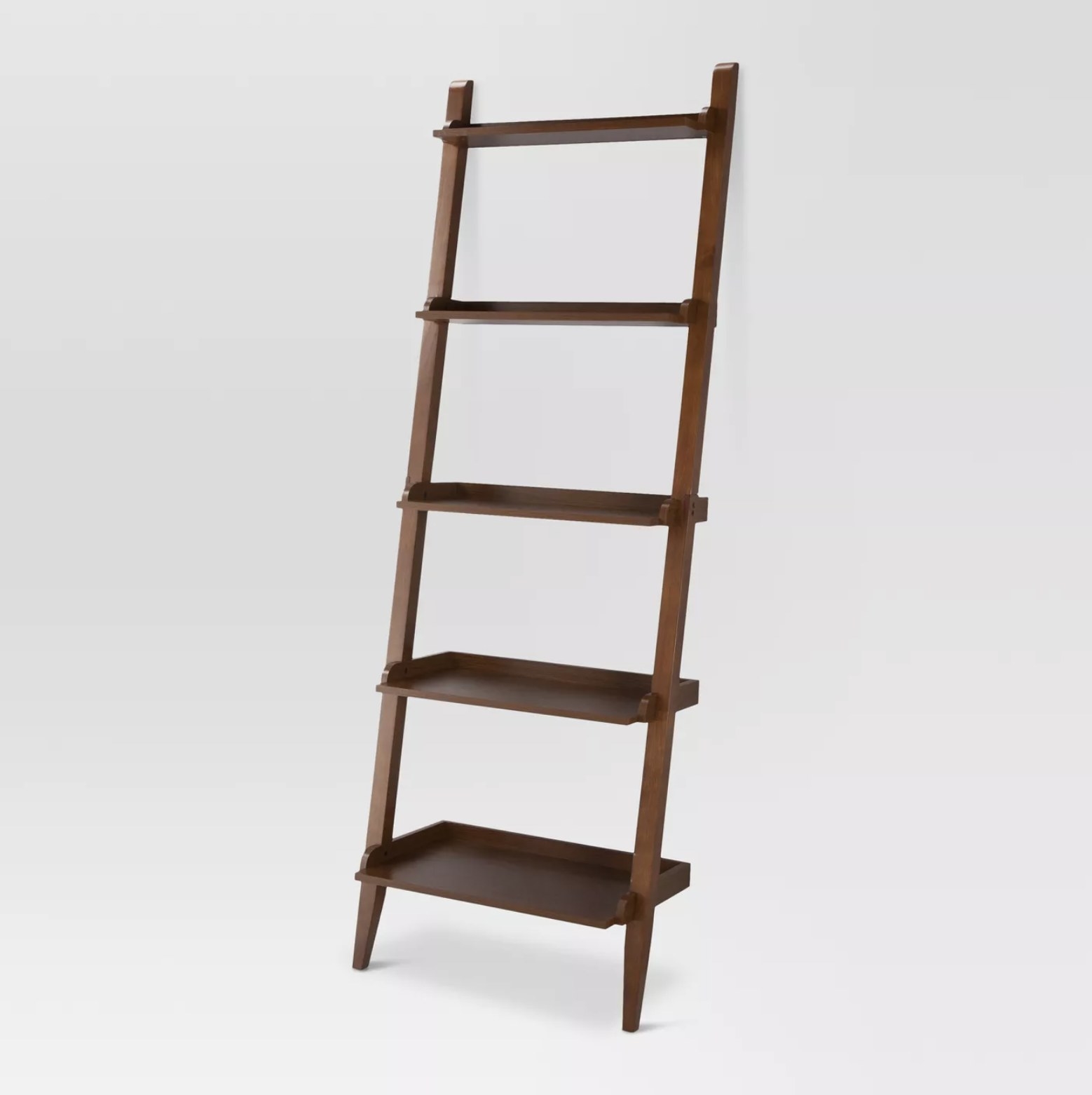 The wooden ladder bookcase