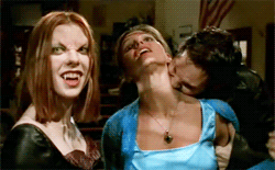 Willow as a vampire sucking Buffy&#x27;s blood