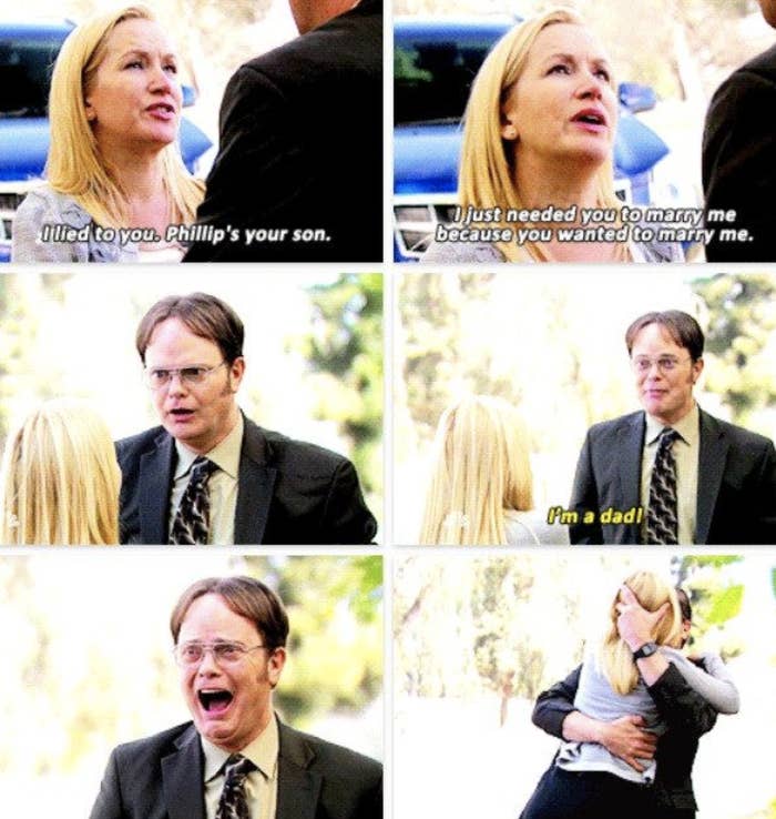 Angela telling Dwight he&#x27;s the father
