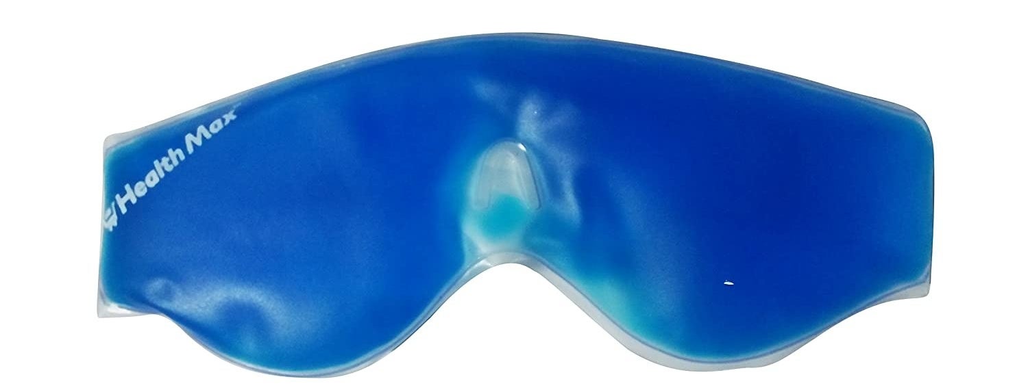 A gel eye mask in blue.