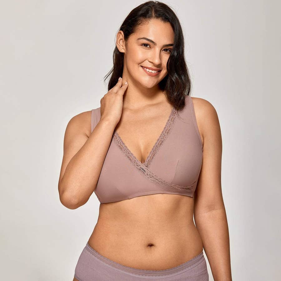 Front Closure Bras for Seniors with Arthritis Plus Size Sports Bra Back  Support Bra Wireless Nursing Bra for Women (Color : Skin, Size : 4X-Large)