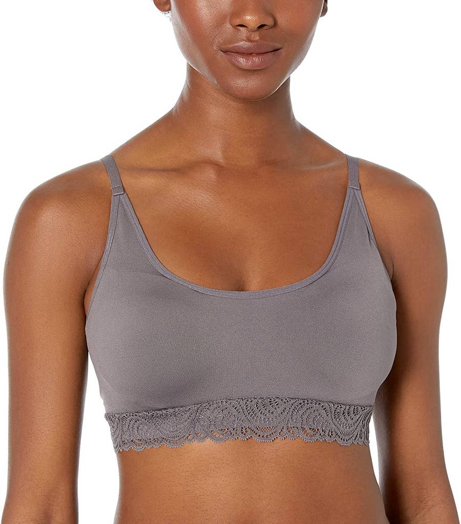 Seamless Bras with Lace Trim PRETTYWELL Comfortable Bras for Women Wirefree Everyday Bra Tops with Great Stretchy