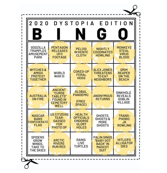 Dystopia Bingo Card 2020