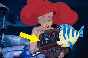 Ariel holding her thingamabobs