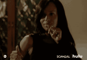 Kerry Washington in an episode of &quot;Scnadal&quot; dancing happily. 