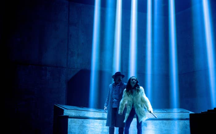 Doc and Waverly trapped somewhere surrounded by beams of light during Season 4