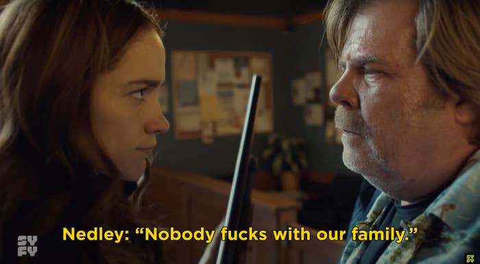 Nedley telling Wynonna, &quot;Nobody fucks with our family&quot;
