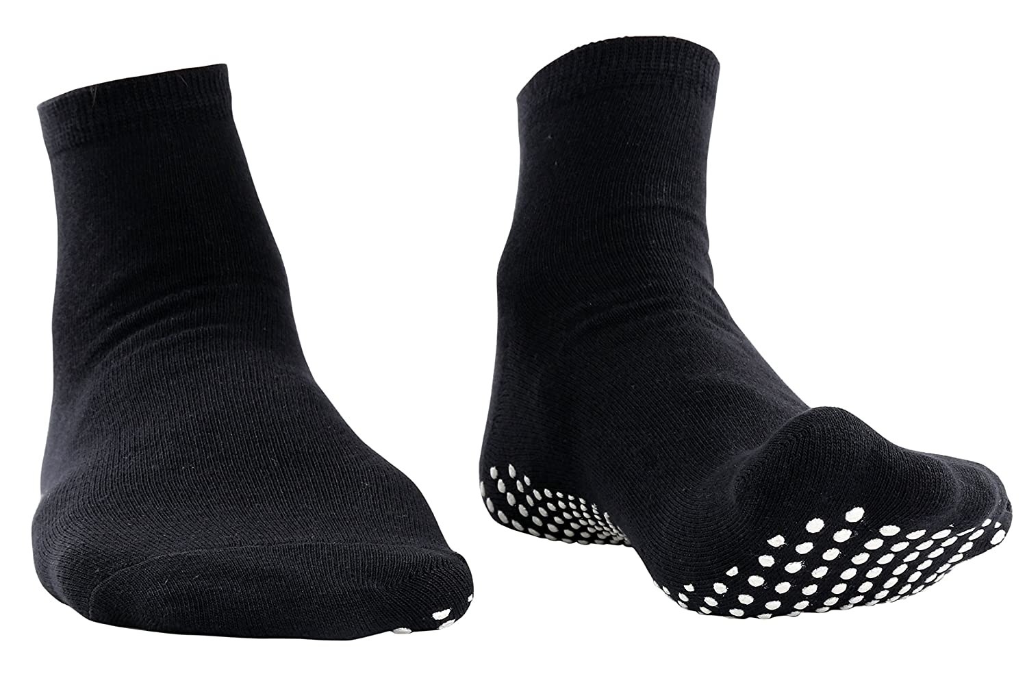 A pair of anti-slip socks in black.