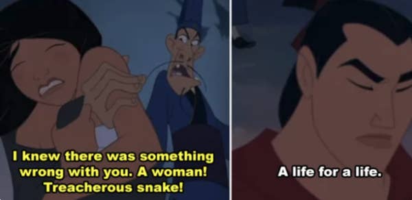 4. Mulan shows the extent to which the patriarchal and misogynist people can go. She was almost killed and ignored just because she was a woman. However, she never failed to prove that she is strong.