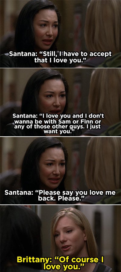 Santana confesses her feelings for Britney