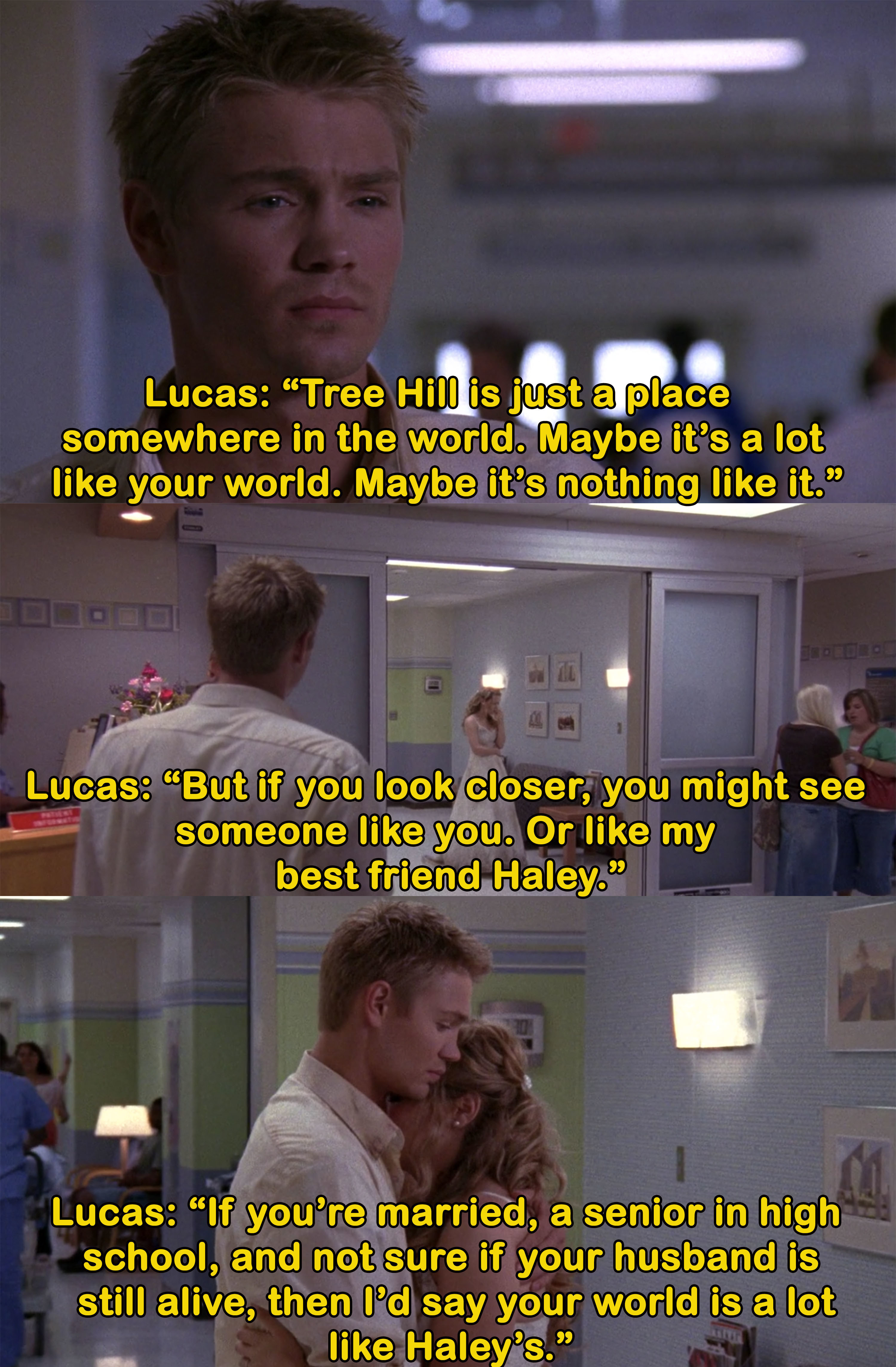 Lucas says you&#x27;ll relate to Haley if you&#x27;re married, a senior in high school, and unsure if your husband is alive