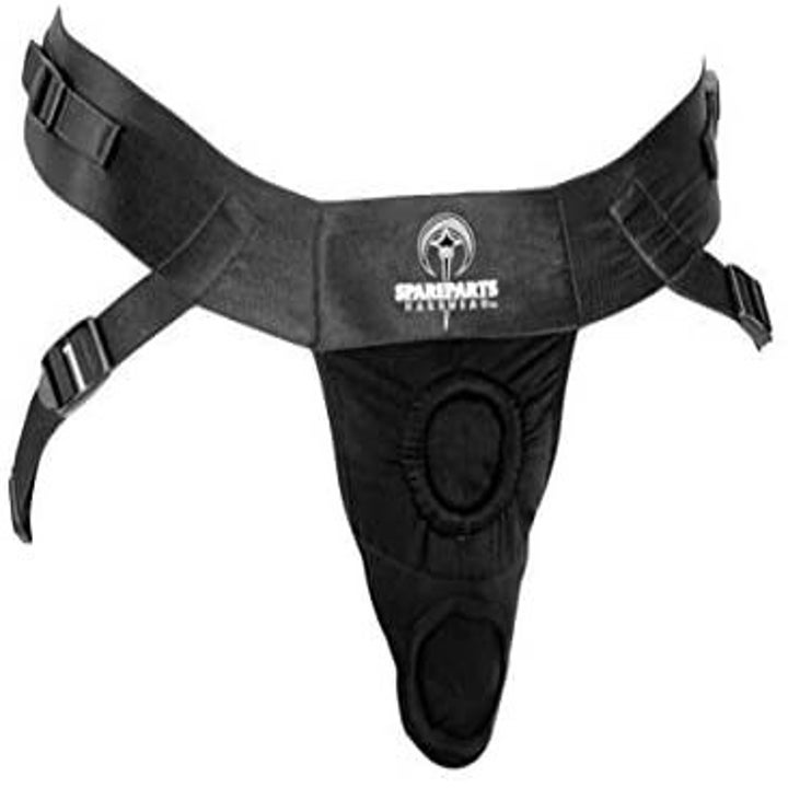 product shot of black harness without a dildo