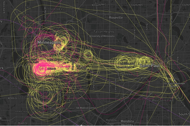 State police and National Guard aircraft tracked over Minneapolis