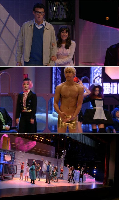 The New Directions dressed up as characters from The Rocky Horror Picture Show