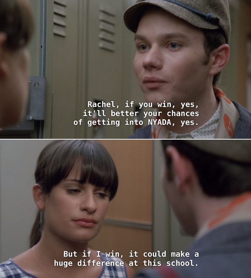 Kurt confronts Rachel over the class election.