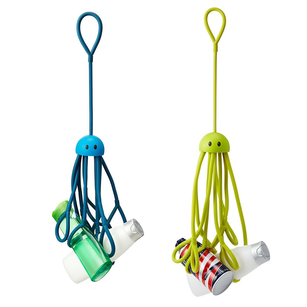 The squid-shaped organizer in blue and green, featuring little loops at the end of each arm to hold items
