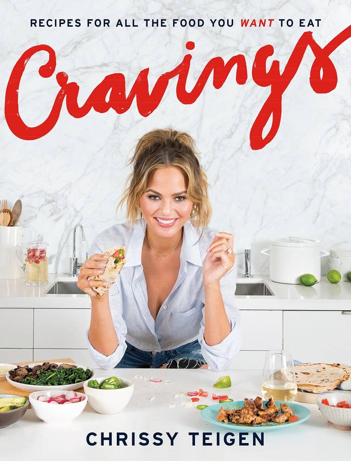 chrissy teigen on the cover on her cravings cook book