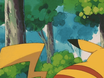 Gif of Pikachu happily throwing up a peace sign