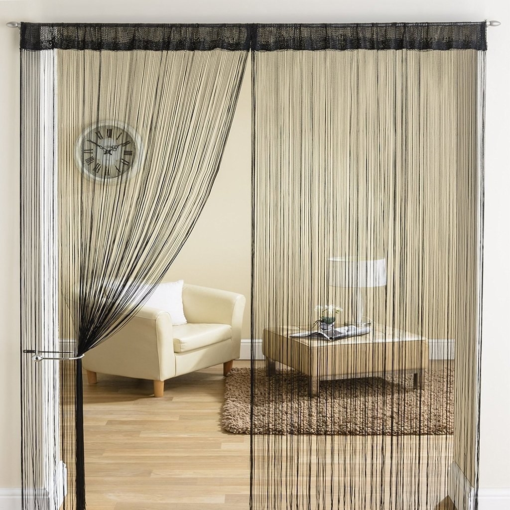 Curtain opening into a living room.