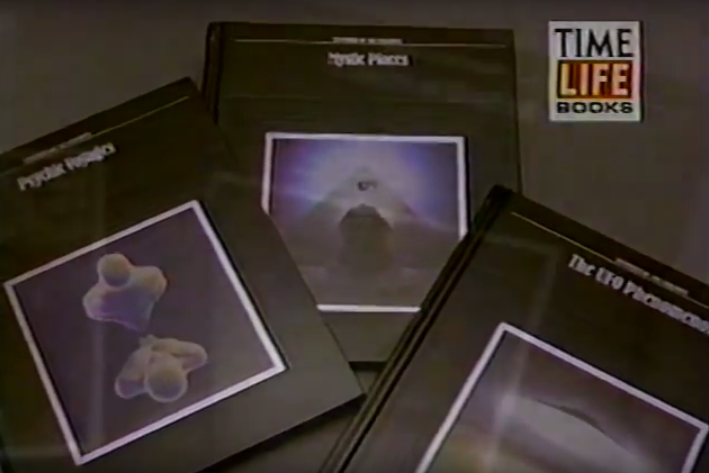 Screenshot of books from Mysteries of the Unknown commercial