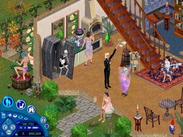 A simulated game of The Sims in which a lot of random stuff is happening under one roof