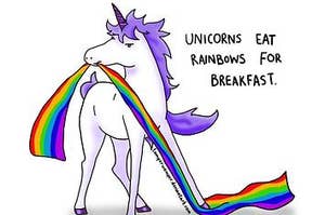 Unicorn eating a rainbow 