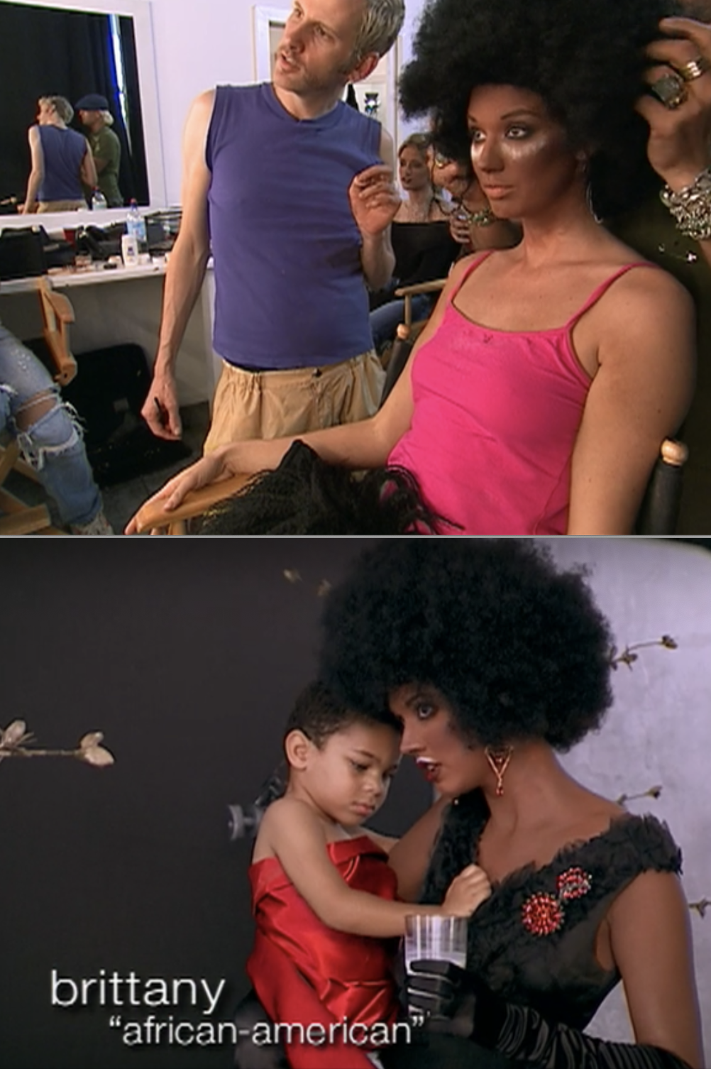Contestants wearing blackface for a shoot