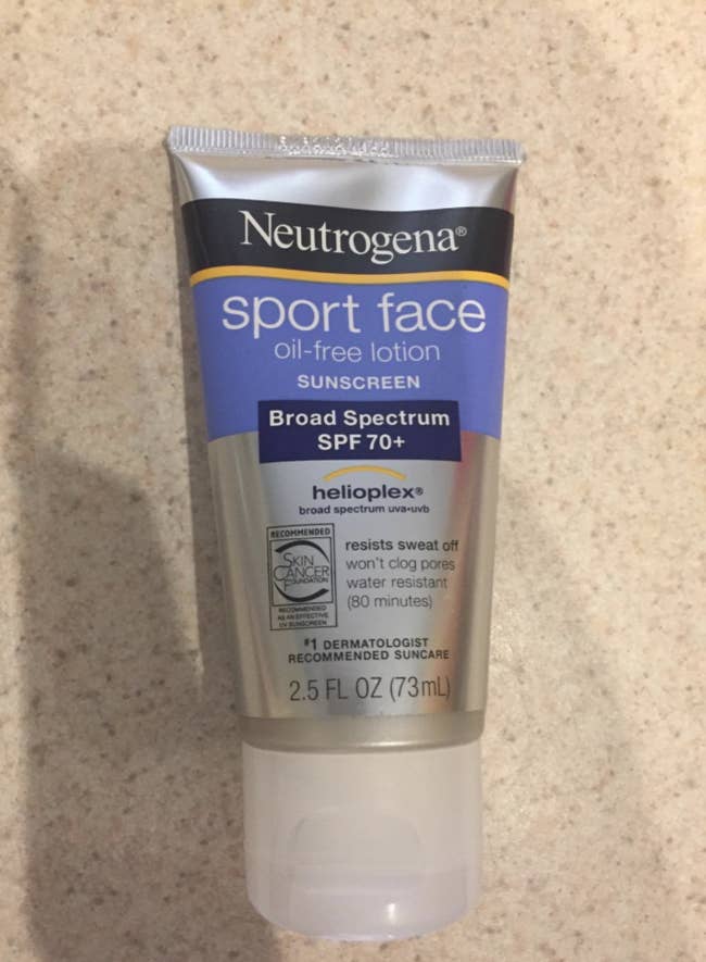 A reviewer image of the sunscreen bottle 