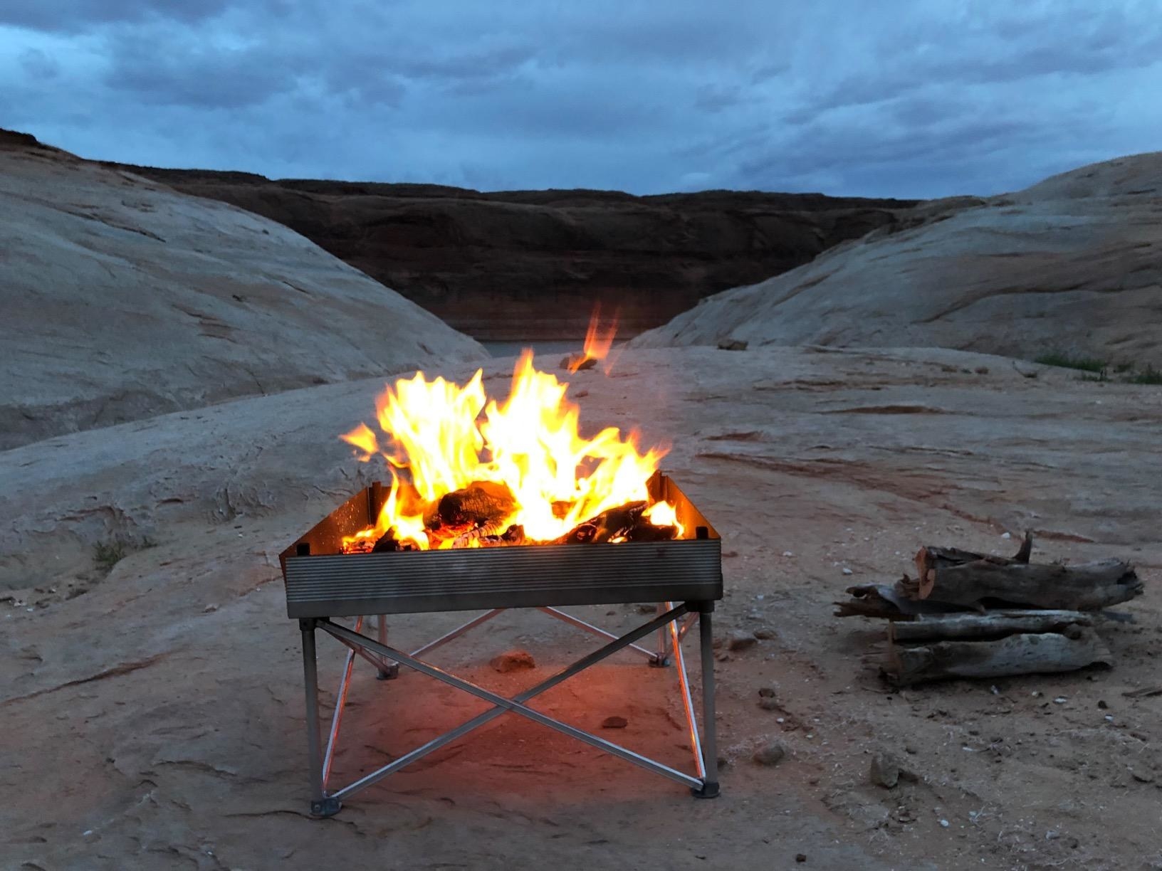 Reviewer photo of the square fire pit