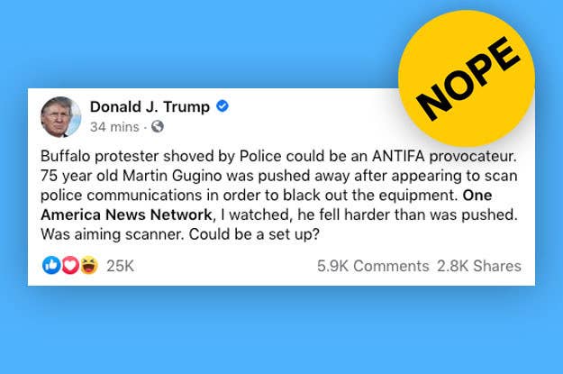 Donald Trump Pushed A Martin Gugino Conspiracy That Falsely Claims The Buffalo Protester S Injury Was A Set Up