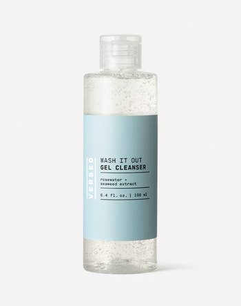The bottle of face cleanser 