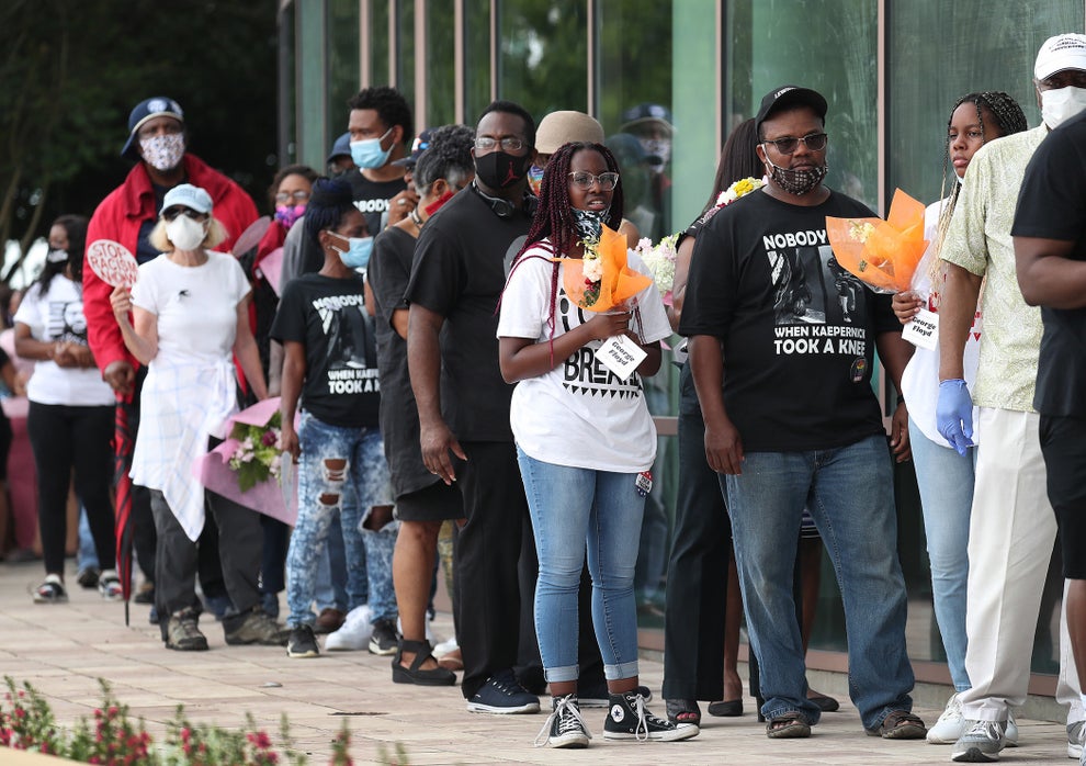 Pictures Show Emotional Moments From George Floyd's Memorial In Houston