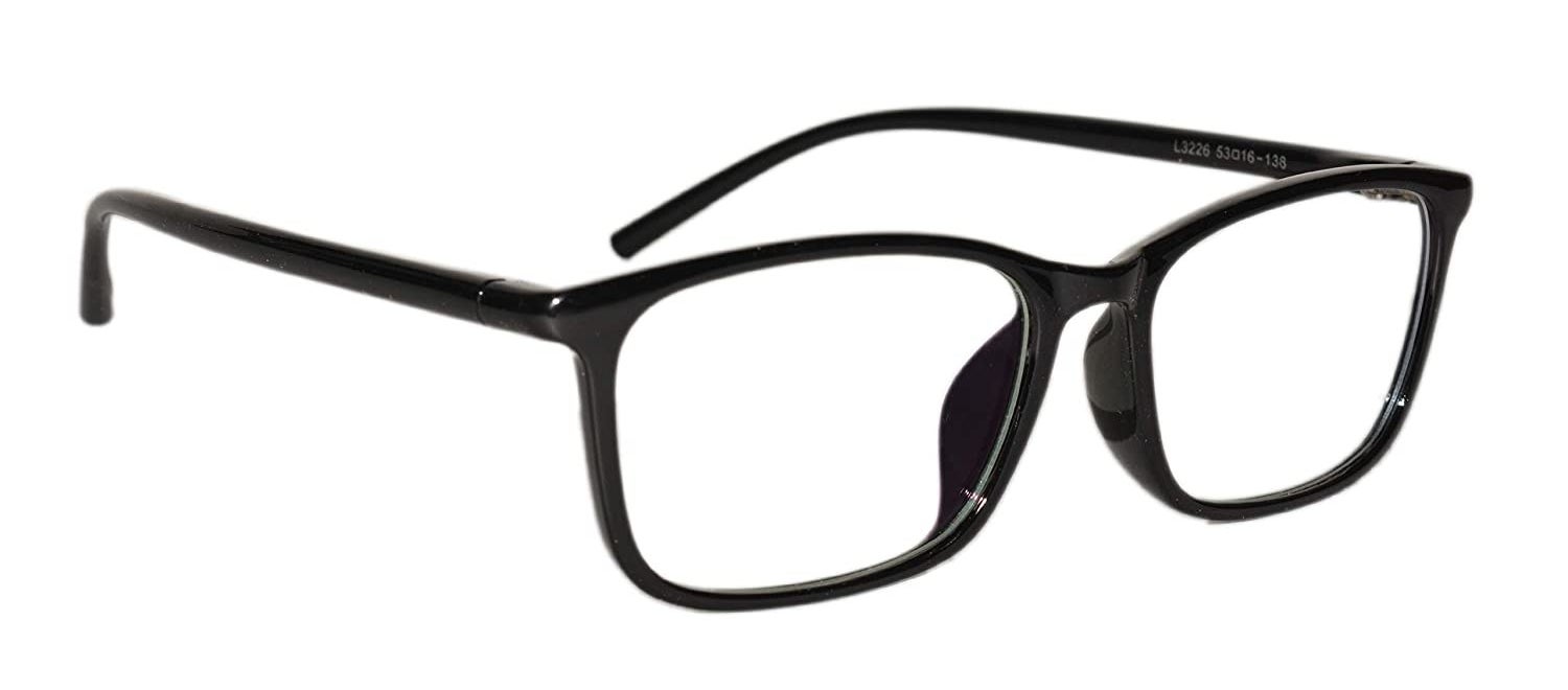 A pair of black anti-glare glasses