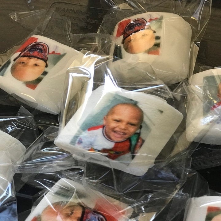 marshmallows with pictures printed on them