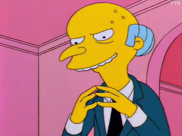Mr. Burns twiddling his fingers on The Simpsons