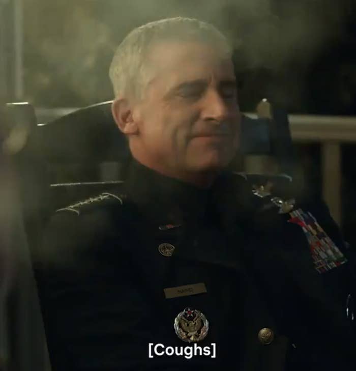 Steve Carell on set coughing because of cigar smoke
