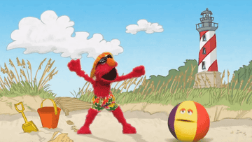 Elmo dancing in the sun 