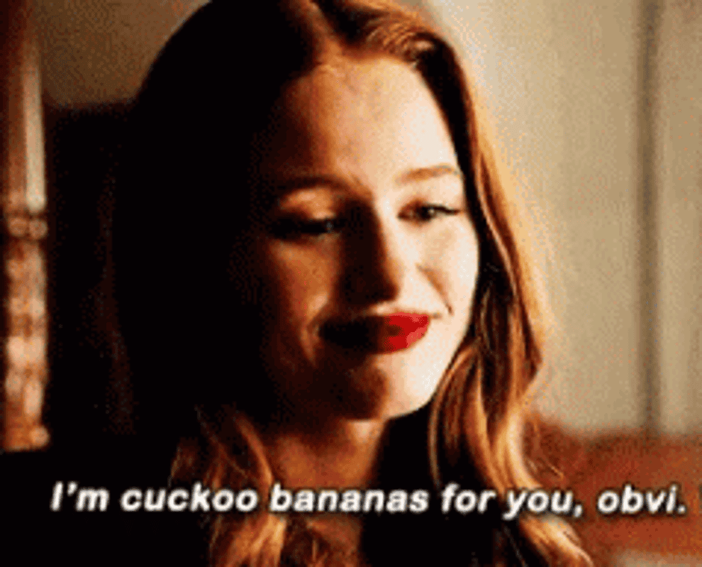 Cheryl telling Toni &quot;I&#x27;m cuckoo bananas for you, obvi&quot;