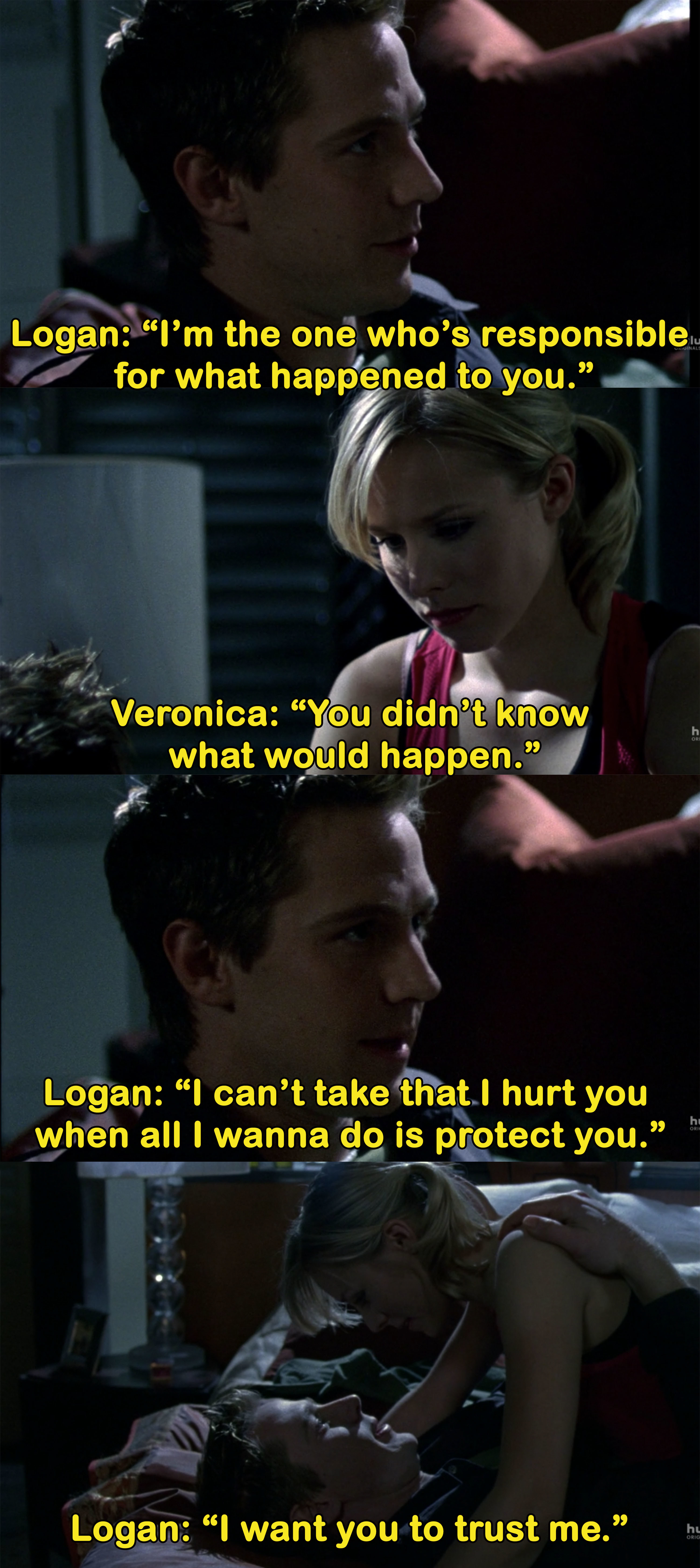 Logan says he can&#x27;t take that he hurt Veronica and that all he wants to do is protect her